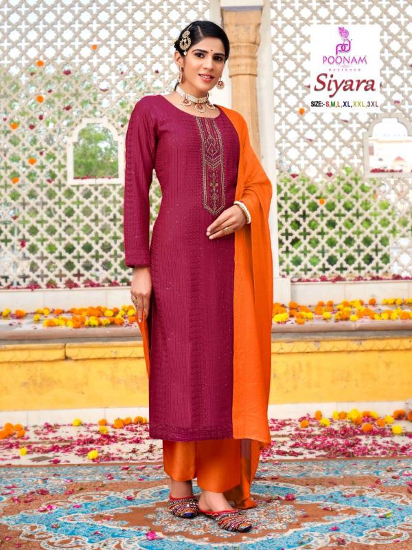 Poonam Siyara Festive Wear Silk Designer Readymade Collection